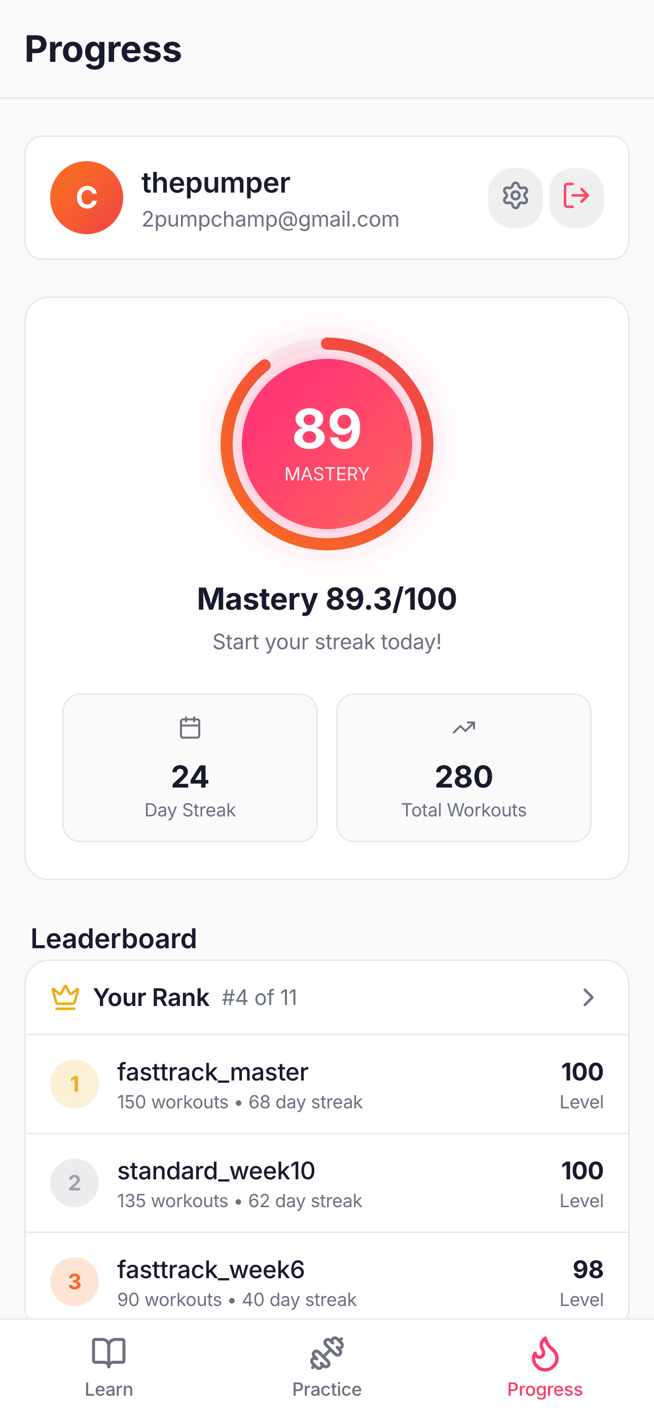 Track Your Mastery Level screenshot